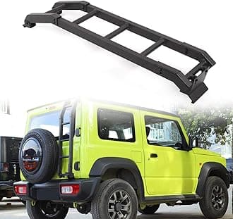 New Aluminum Car Rear Tail Door Ladder Climbing Fit for Suzuki Jimny 2019 2020 2021 2022+, Black, No Drilling Required