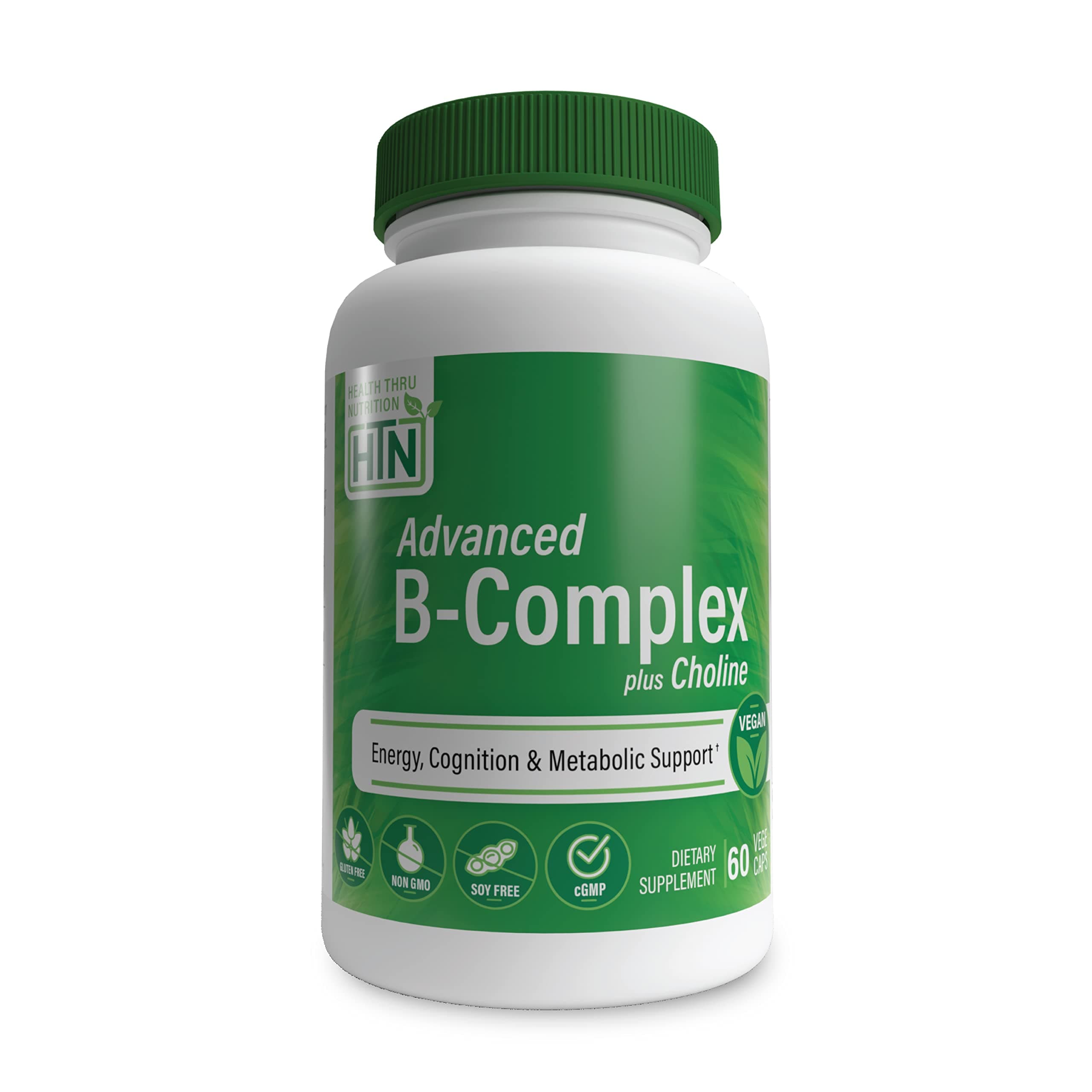 Health Thru NutritionQuantum-B„¢ Complete B-Complex High Potency with 550mg Choline, B1, B2, B3, B6, Folate, B12, Biotin, B5 - Sustained Release, 60 Tablets