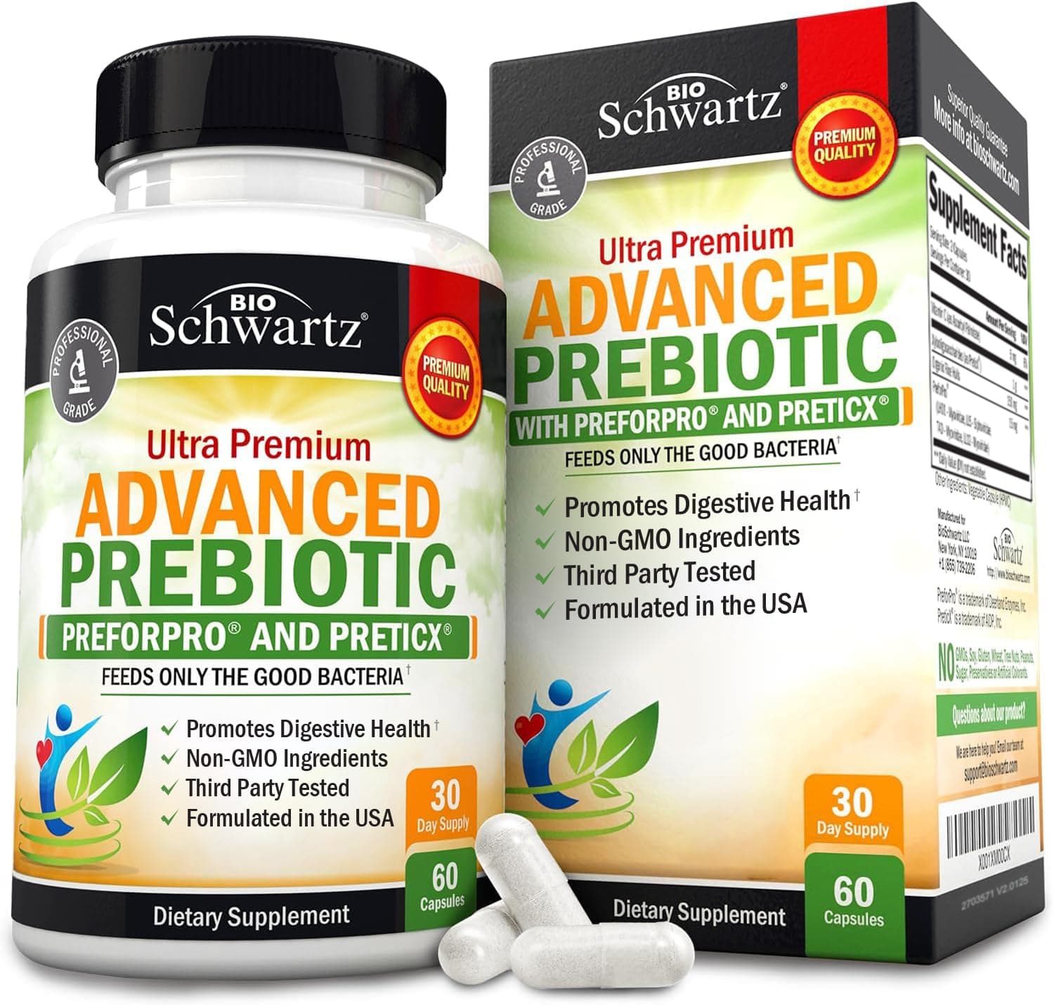 BioSchwartz, Ultra Premium Advanced Prebiotic, 60 Capsules