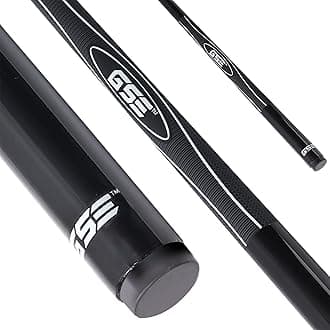 GSE Games & Sports Expert 58" 2-Piece Fiberglass Graphite Composite Billiard Pool Cue Stick for Men/Women, Billiard Cue Stick for House or Commercial/Bar Use (Slick Black, 21oz)