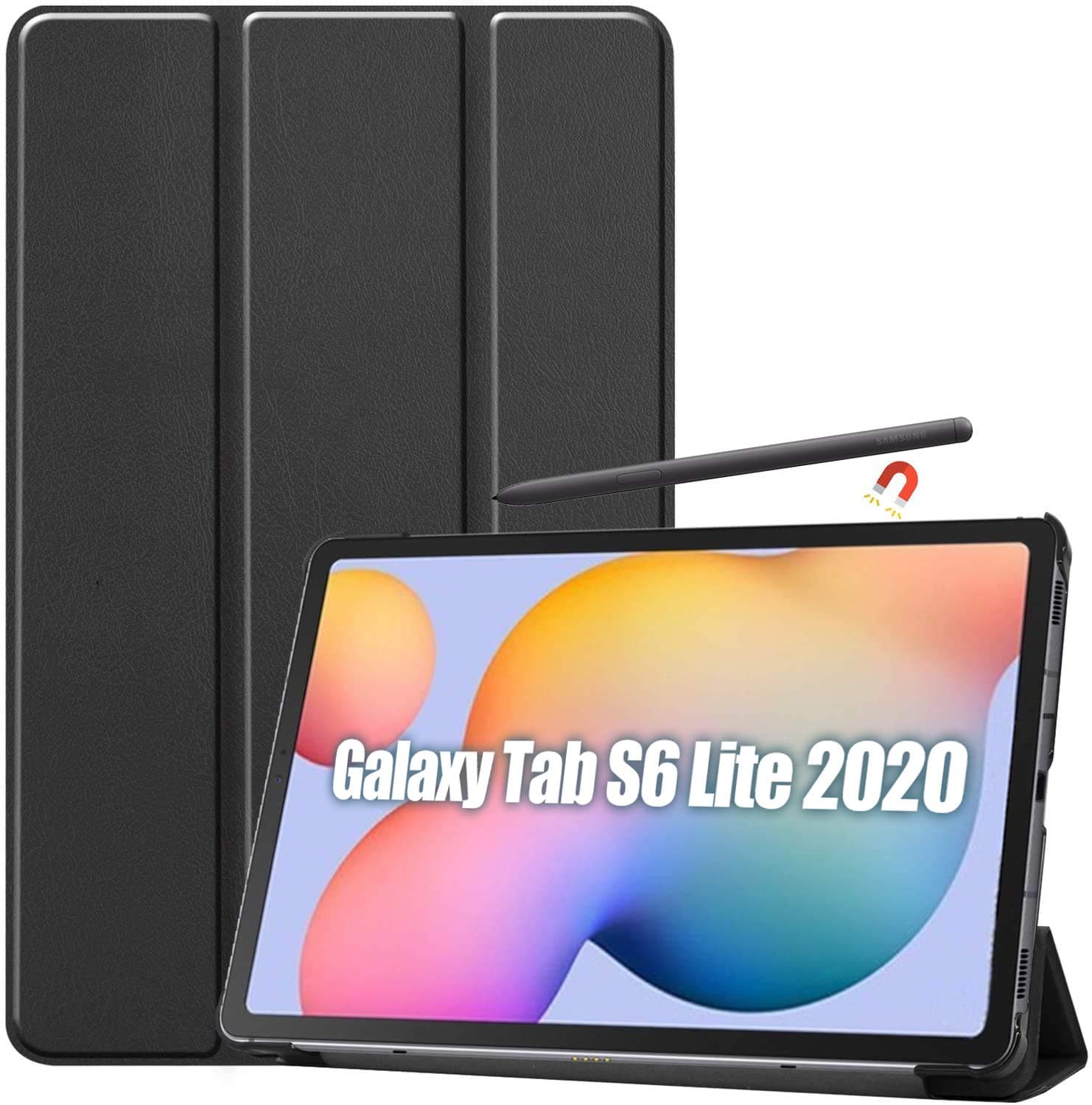 ProCaseGalaxy Tab S6 Lite Case 10.4” 2022 2020 (SM-P613/P619/P610/P615), Slim Light Cove Stand Hard Shell Folio Case for Galaxy Tab S6 Lite 10.4 inch -Black