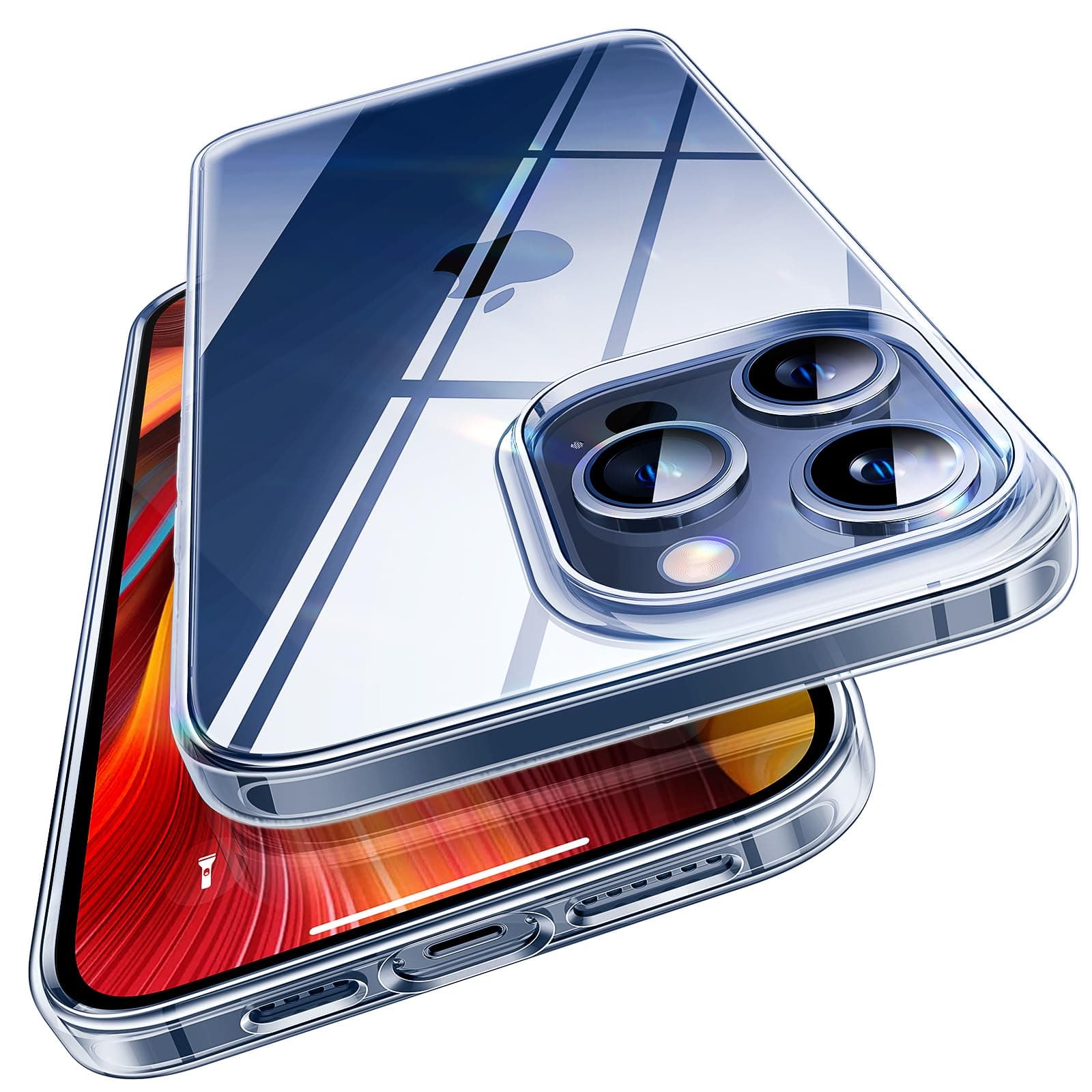 TORRAS Crystal Clear for iPhone 15 Pro Case, Ultra-Thin [Non-Yellowing] [Military Protection] Slim Fit Silicone TPU Cover for iPhone 15 Pro Phone Case, Soft, Clear, 6.1 inch