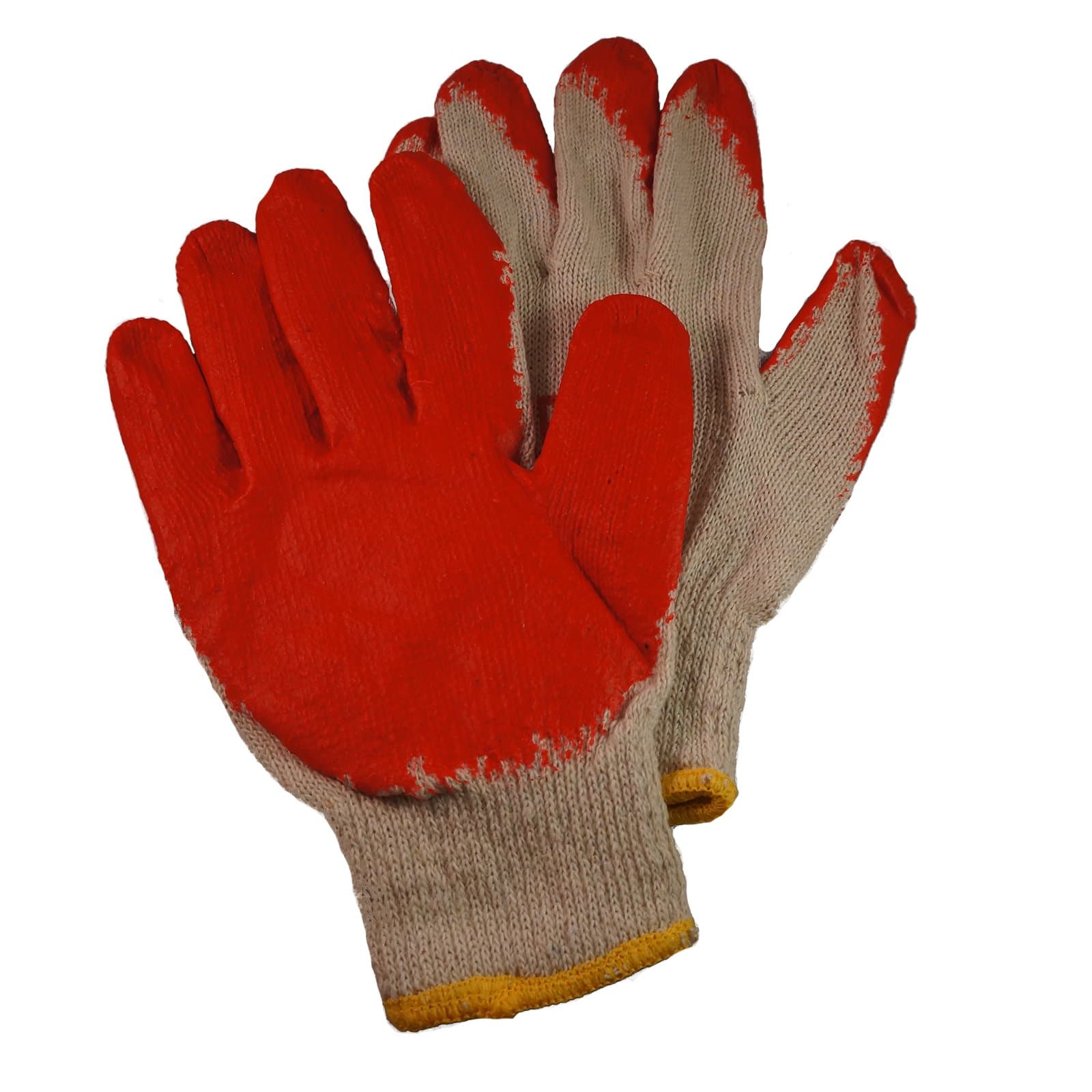 String Knit Red Latex Palm Dipped Glove, 10 Pair