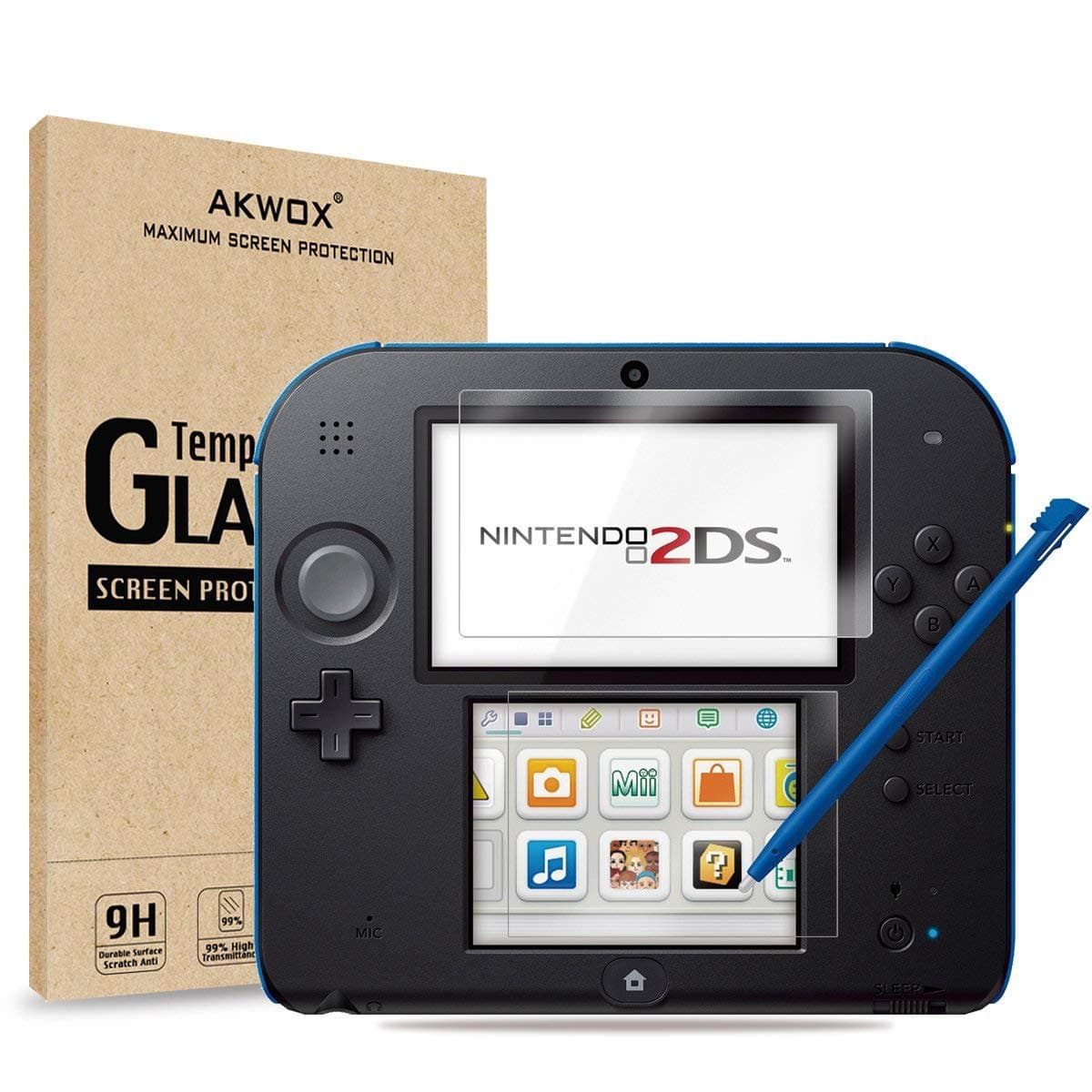 ( 2 in 1) Tempered Glass Top LCD Screen Protector + HD Clear Crystal Buttom LCD Screen Protective Filter for Nintendo 2DS