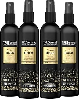 TRESemméTres Two Extra Hold Non-Aerosol Hairspray, 10 oz, Extra-Firm Control, Humidity Resistant, Frizz Control, Pack of 4 Pump Bottles