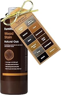 Furniture Clinic Wood Stain (Natural Oak) – Fast Drying, Highly Concentrated, and Easy-to-Apply Light Oak Wood Stain for All Indoor & Outdoor Wood – Water Based & Non-Toxic – 500ml