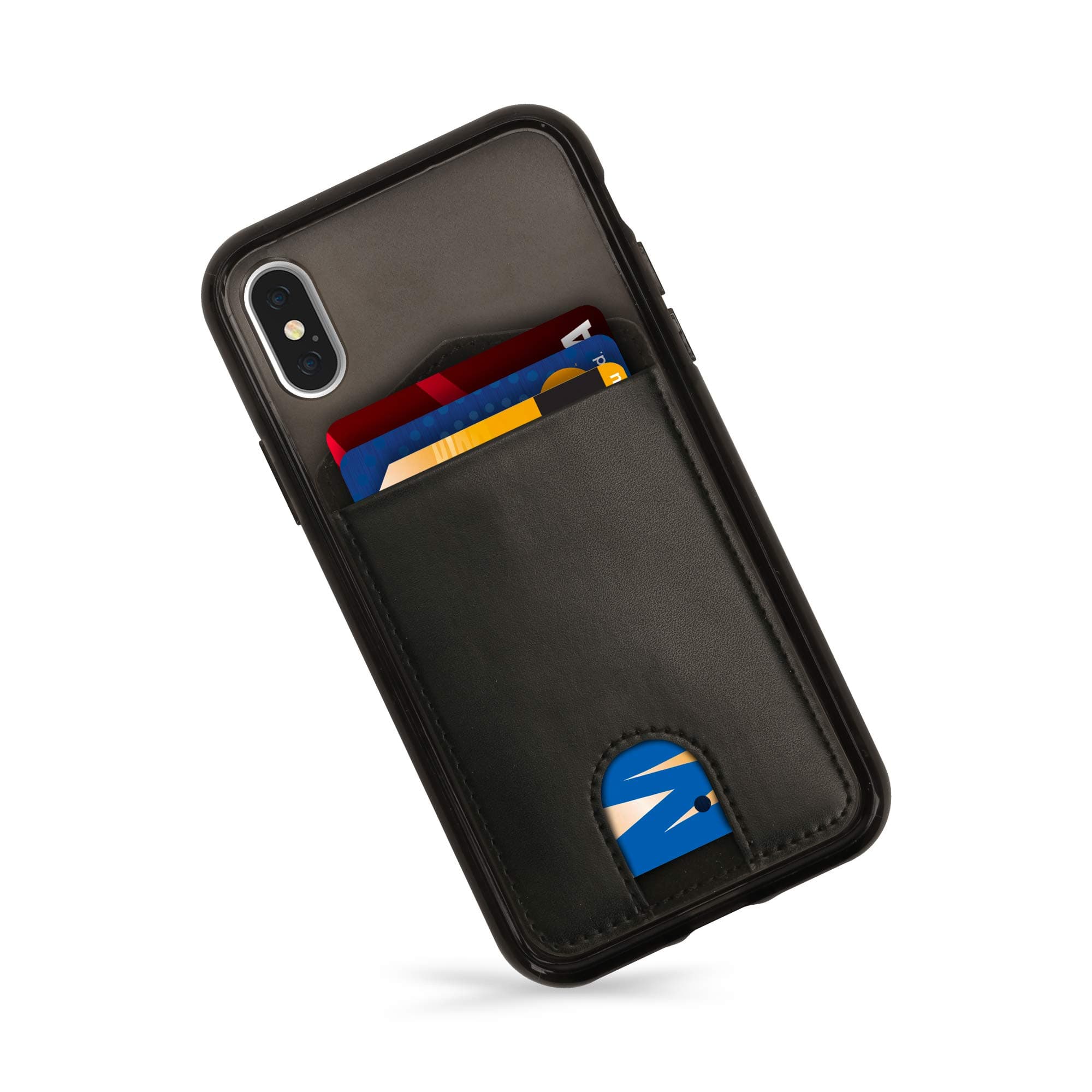 iHome iPhone Case with Detachable Wallet: Protective iPhone X, XS Wallet Case - Wireless Charging Compatible iPhone Case and Removable Phone Wallet with Push Card Release - Holds Up to 3 Cards - Black