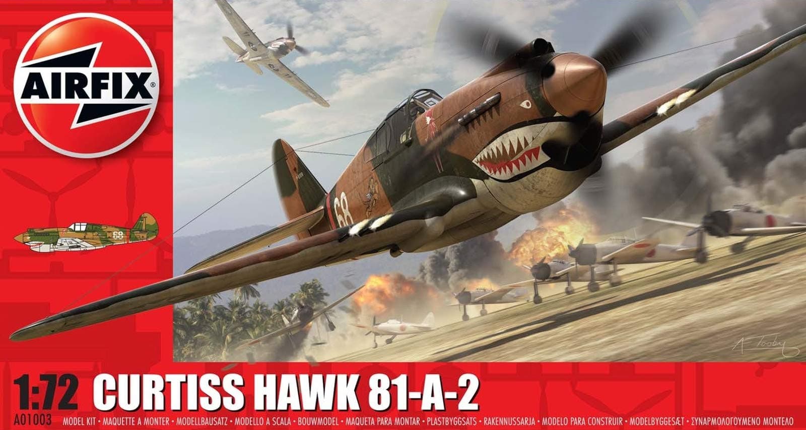 Airfix A01003 Curtiss Hawk 81-A-2 Model Building Kit, 1:72 Scale