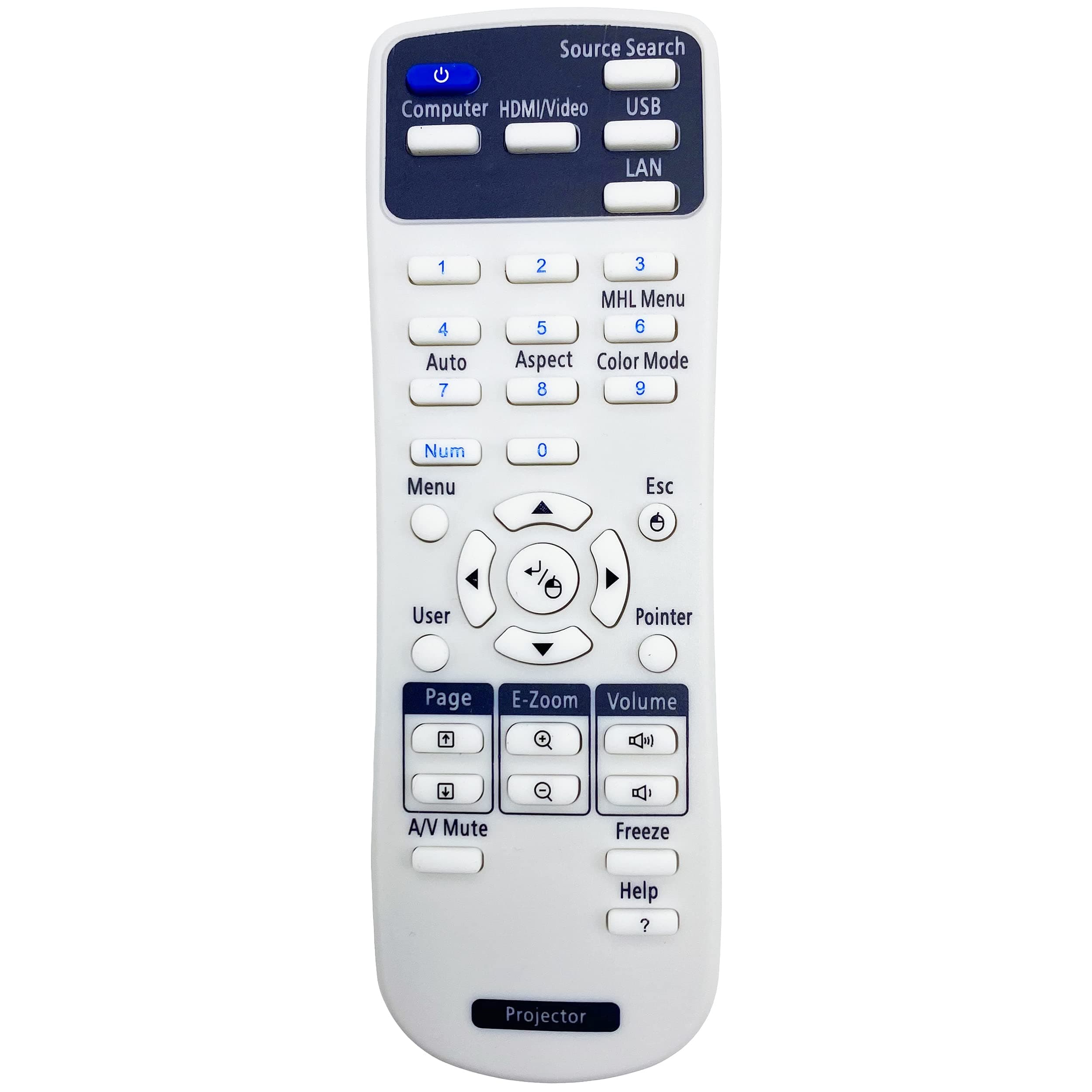 Remote Controller 1456641 for Epson Projectors EB-410W, EB-410We, EB-S6, EB-W6, EB-X6, EMP-280, EMP-400, EMP-400W, EMP-400We, EMP-820, EMP-822, EMP-822H, EMP-83, EMP-83e, EMP-83H, EMP-83He