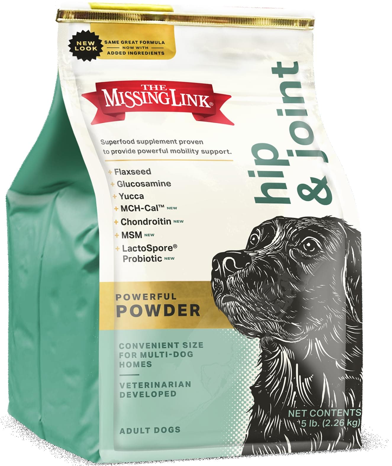 Hip & Joint + Probiotics Supplement 5lb Bag - Superfood Powder for Dog Cartilage & Bone Health, Joint Mobility & Flexibility