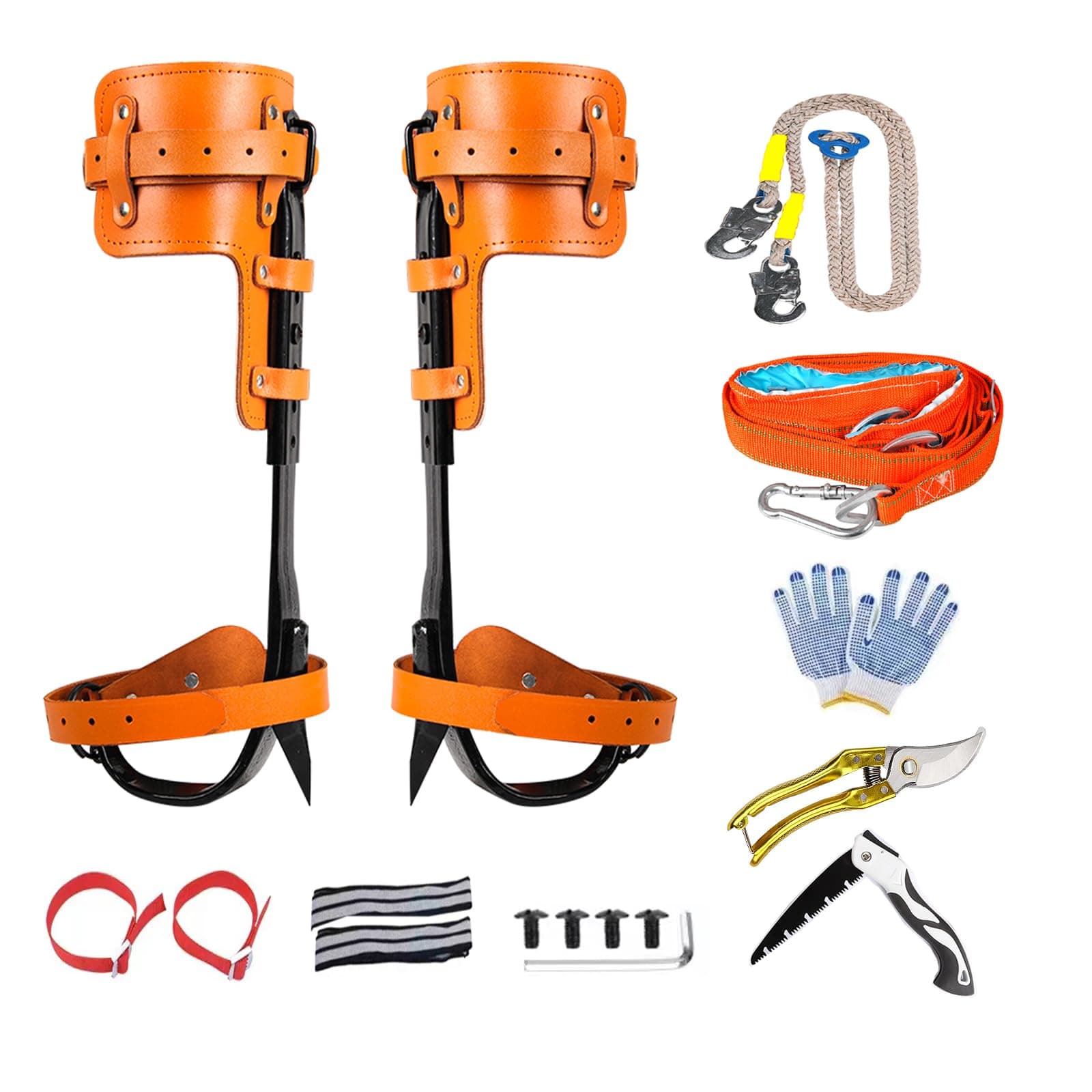Tree Climbing Spikes Kit,Tree Climbing Gear Arborist Tree Climbing Kit for Tree Work, Climbing, Sports, Working
