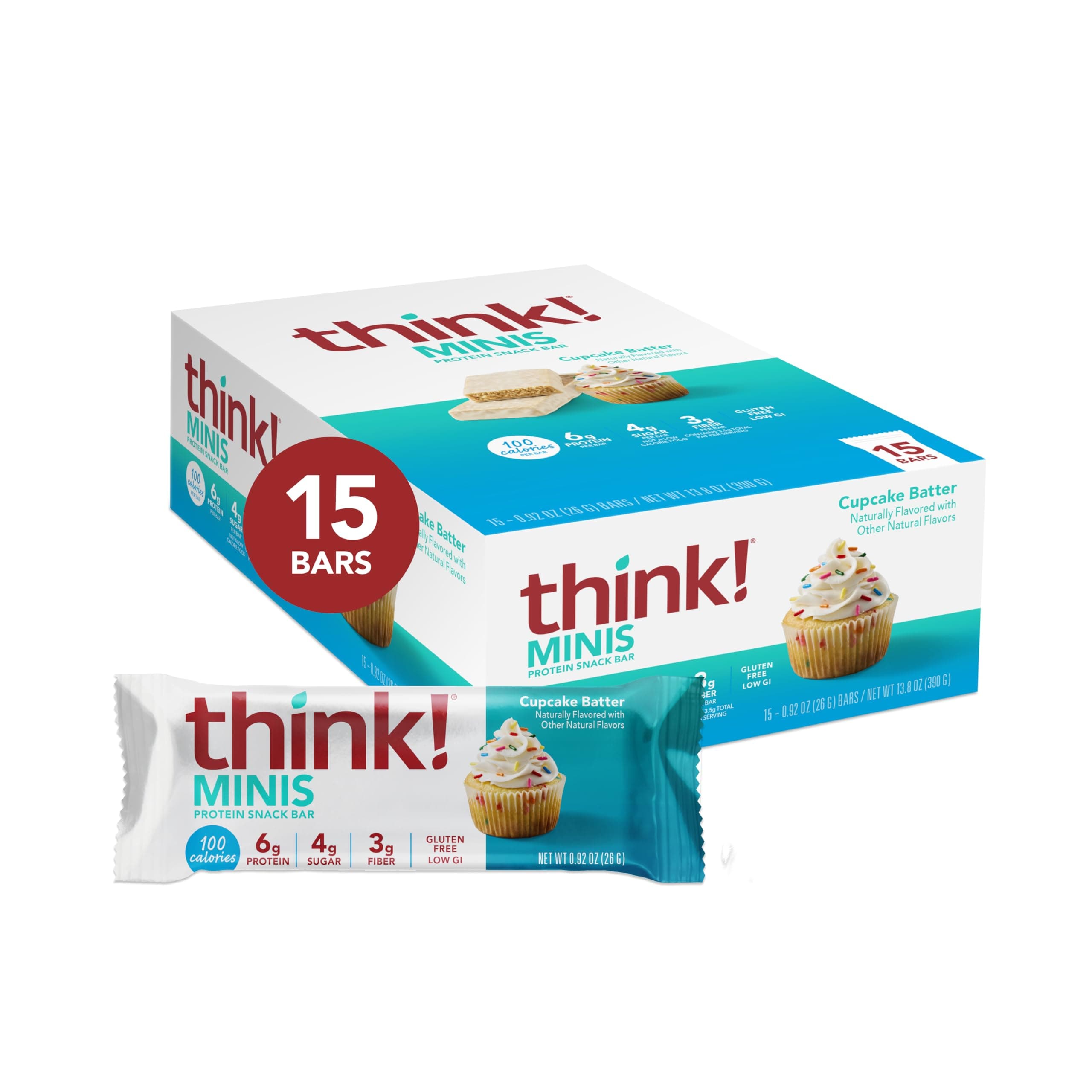 think! Minis, Cupcake Batter, 15 Count
