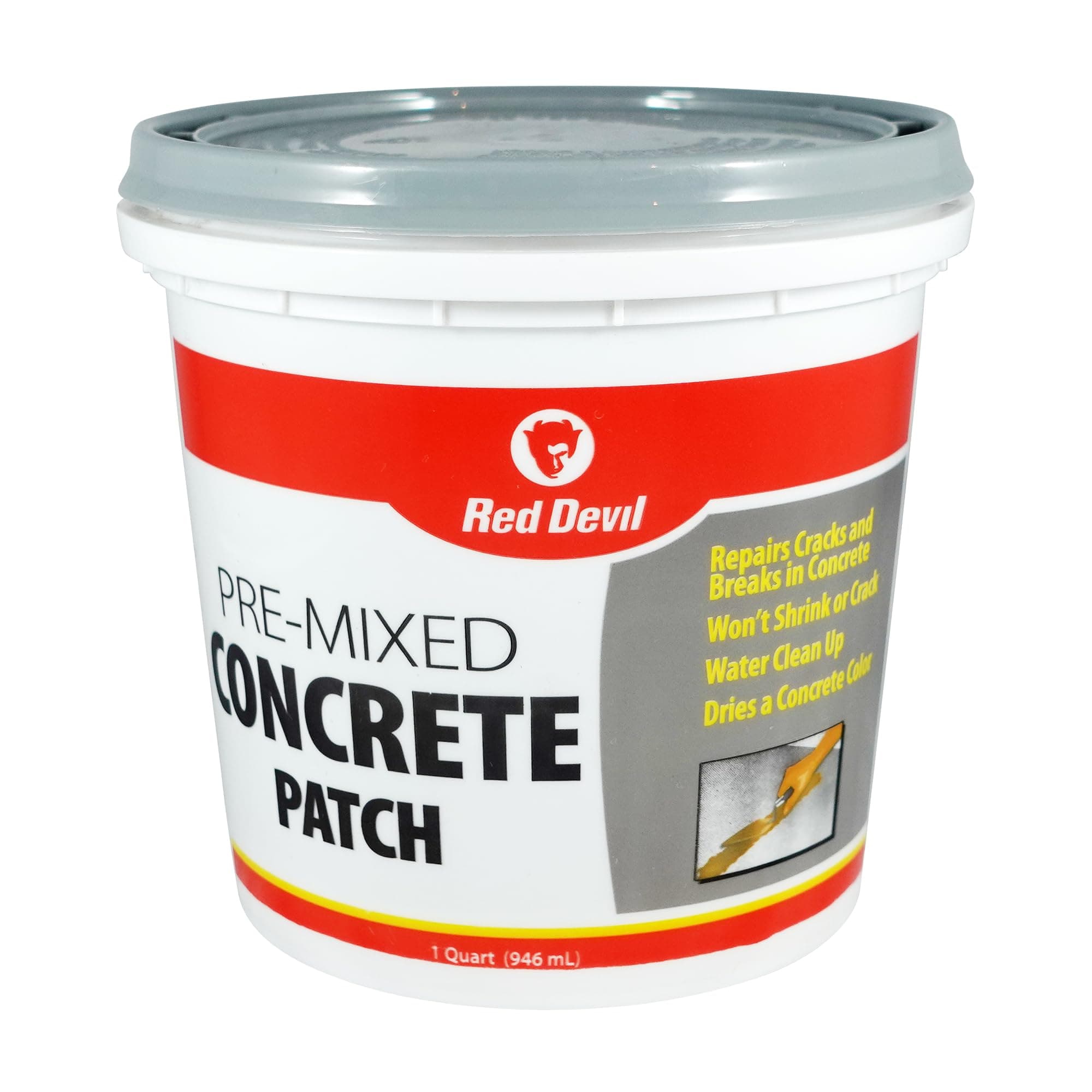0644 Pre-Mixed Concrete Patch, 1 Quart, Pack of 1, Gray