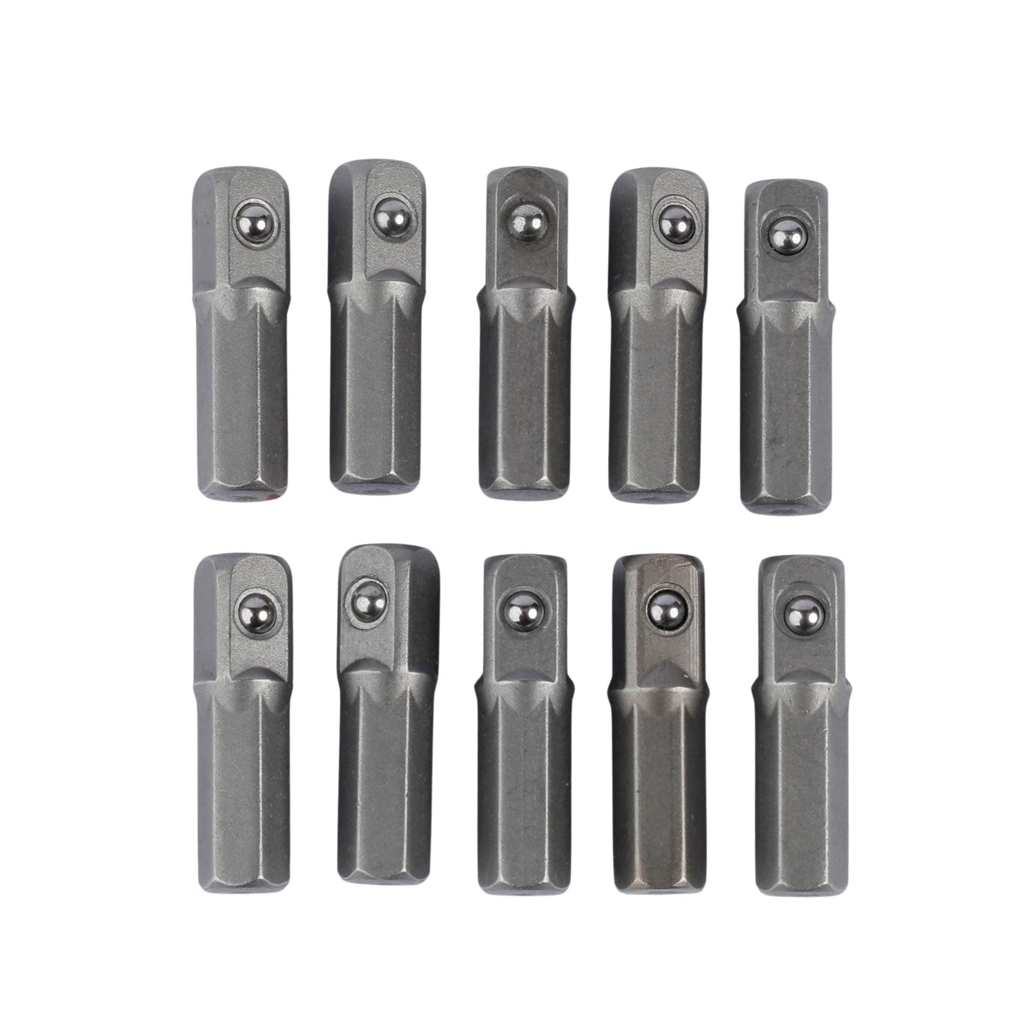 10PCS Replacement Part for M.C: Impact Socket Extension Adapter Converter Set - 1/4" Hex Shank to Square Drive 25mm | Chrome Vanadium Steel Tools for Power Drill, Driver Bit & Cordless Screwdriver