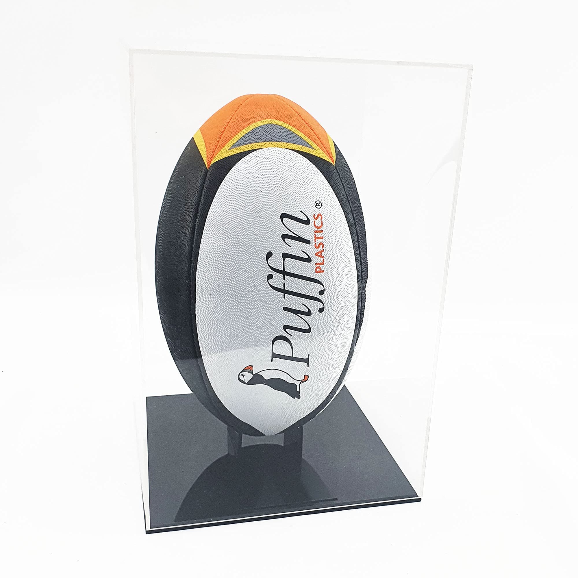 Puffin Plastics Deluxe Rugby Ball Display Case