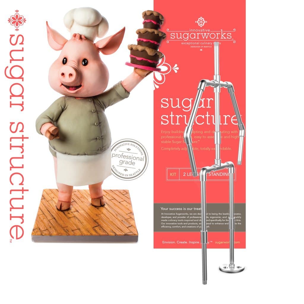 Innovative Sugarworks Sugar Structures Cake Decorating Armature Kit, Standing 2 Legged, for 3D Cakes, Sculpted Cakes, and Gravity-Defying Wedding Cakes