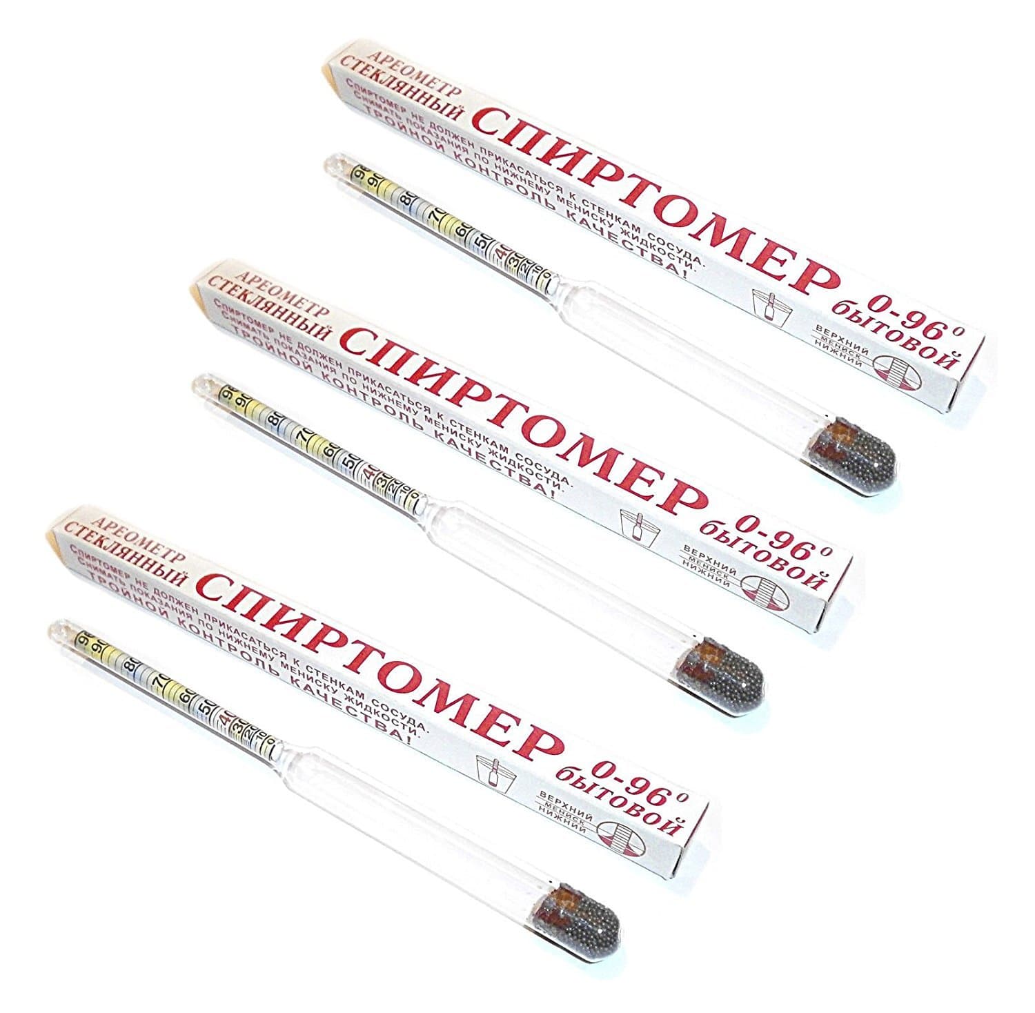 Spirit Level Meter Alcoholmeter Hydrometer 0-96% Set 3 pcs Спиртометр