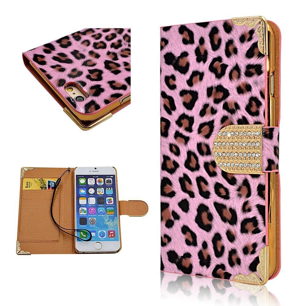 iPhone 5 5S Case Cute Designs, Umiko(TM) Pink Leopard Print iPhone 5 Case cover Cute iPhone 5S Cases for Girls / Teens