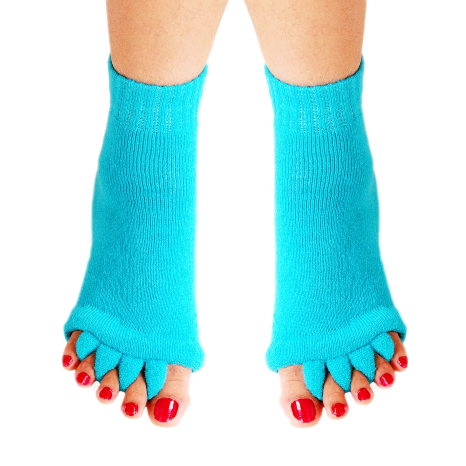 OusyaahToe Separator Socks, Womens Open Toe Socks, Foot Alignment Socks Toeless Socks Yoga GYM Massage Five Toe Separator Socks Half Toe Socks