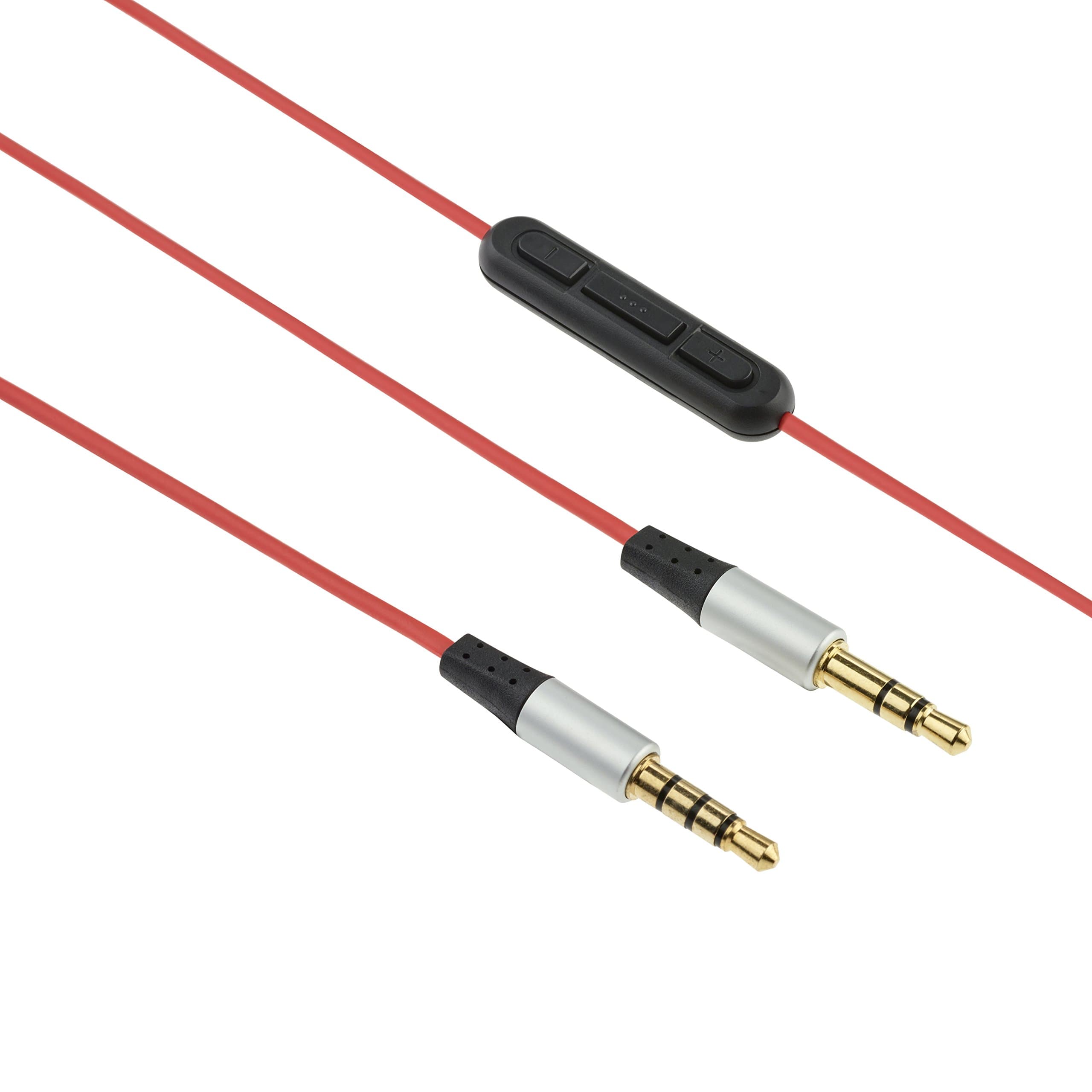 AGS Retail Ltd Compatible Replacement Headphone Cable for Skullcandy Aviator 2.0 – Red, 1.2 m Straight Audio Cable with Gold Plated Male Jacks, Inbuilt Mic, Remote | Audio Accessories