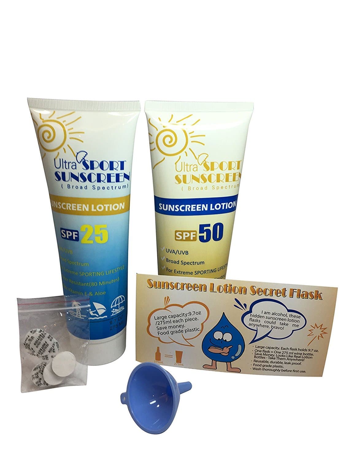 Sly Sippy Sunscreen Lotion Secret Flask (2 Pack) 275 ML/9.7oz