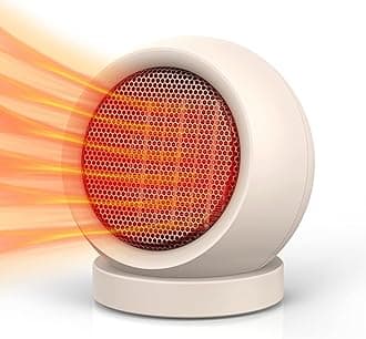 Coolfor Space Heater,PTC Ceramic/Portable Electric Desktop Heater High Output Desktop Heater for Home Bedroom Office Desk Indoor Use(Light Brown)