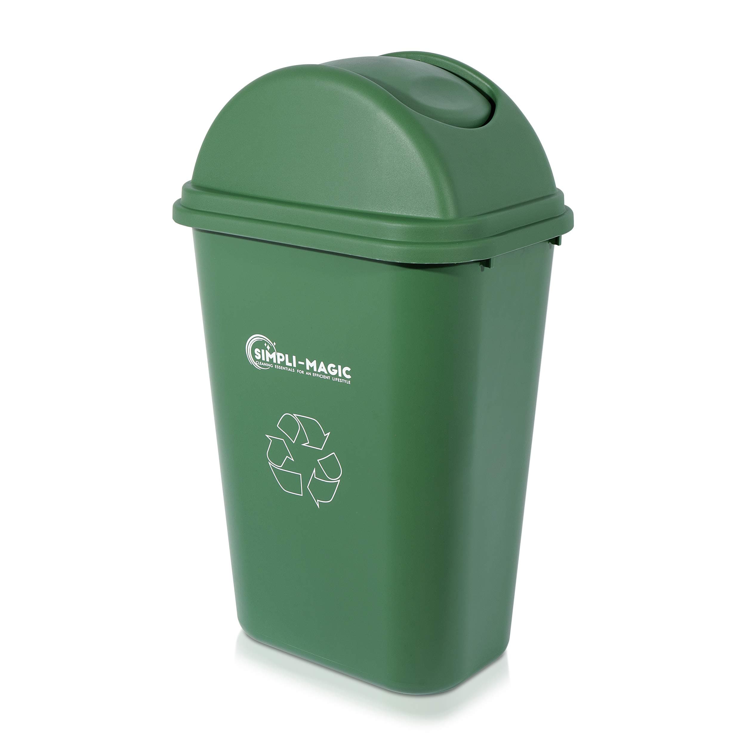 Simpli-Magic79231 Swing-Top Lid Recycle Bin, Basic, Green