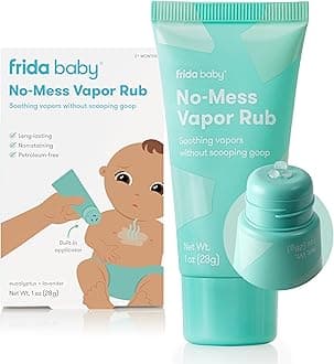 – Frida Baby No-Mess Vapor Rub, Baby Vapor Rub for Chest, Neck, Back + Foot,Non-staining, Petroleum-Free Hands-Free Applicator Tube, Soothing Eucalyptus & Lavender for Sleep