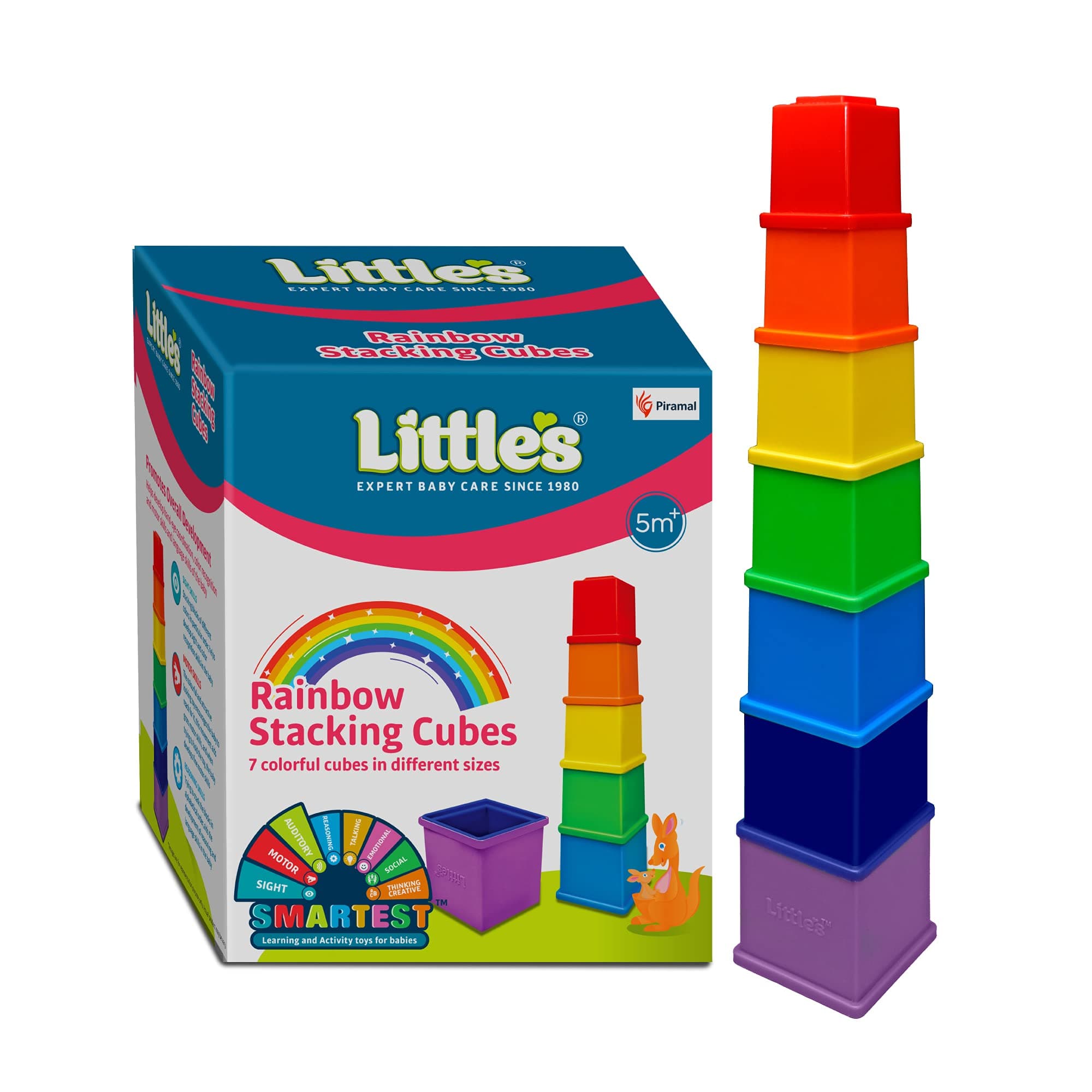 - Rainbow Stacking Cubes I Activity Toy for Babies I Multicolor I Infant & Preschool Toys I Develops Motor & Reasoning Skills(7 Pieces)