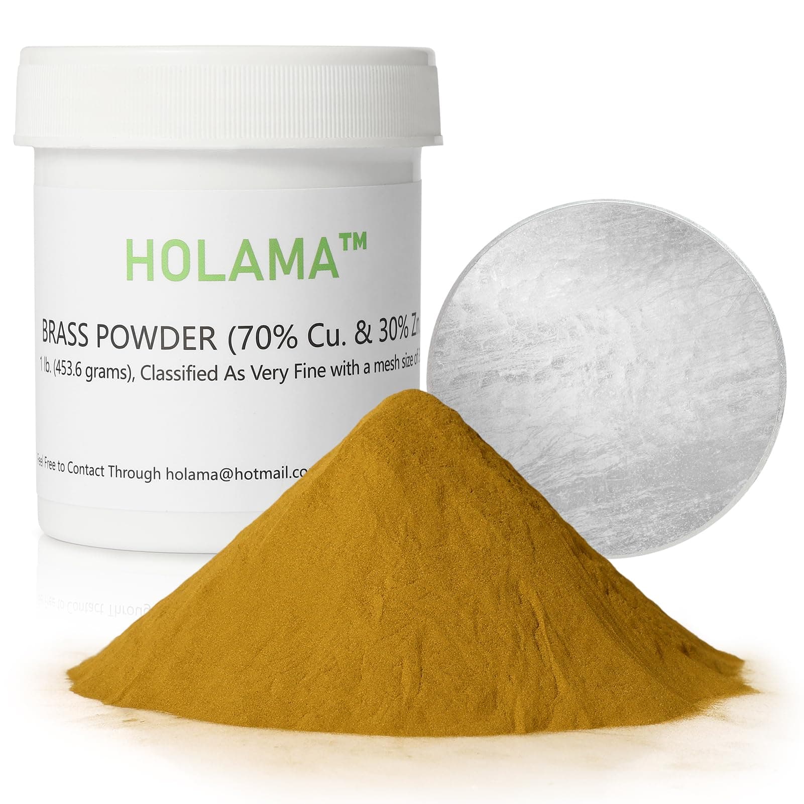 Brass Powder for Cold Casting Sculptures - High-Grade 320 Mesh for Inlay Work | Casting Powder Ideal for Home, Office Décor - 1lb with Anti-Oxidation Packaging(Cu-Zn Alloy) (Yellow-320 Mesh)