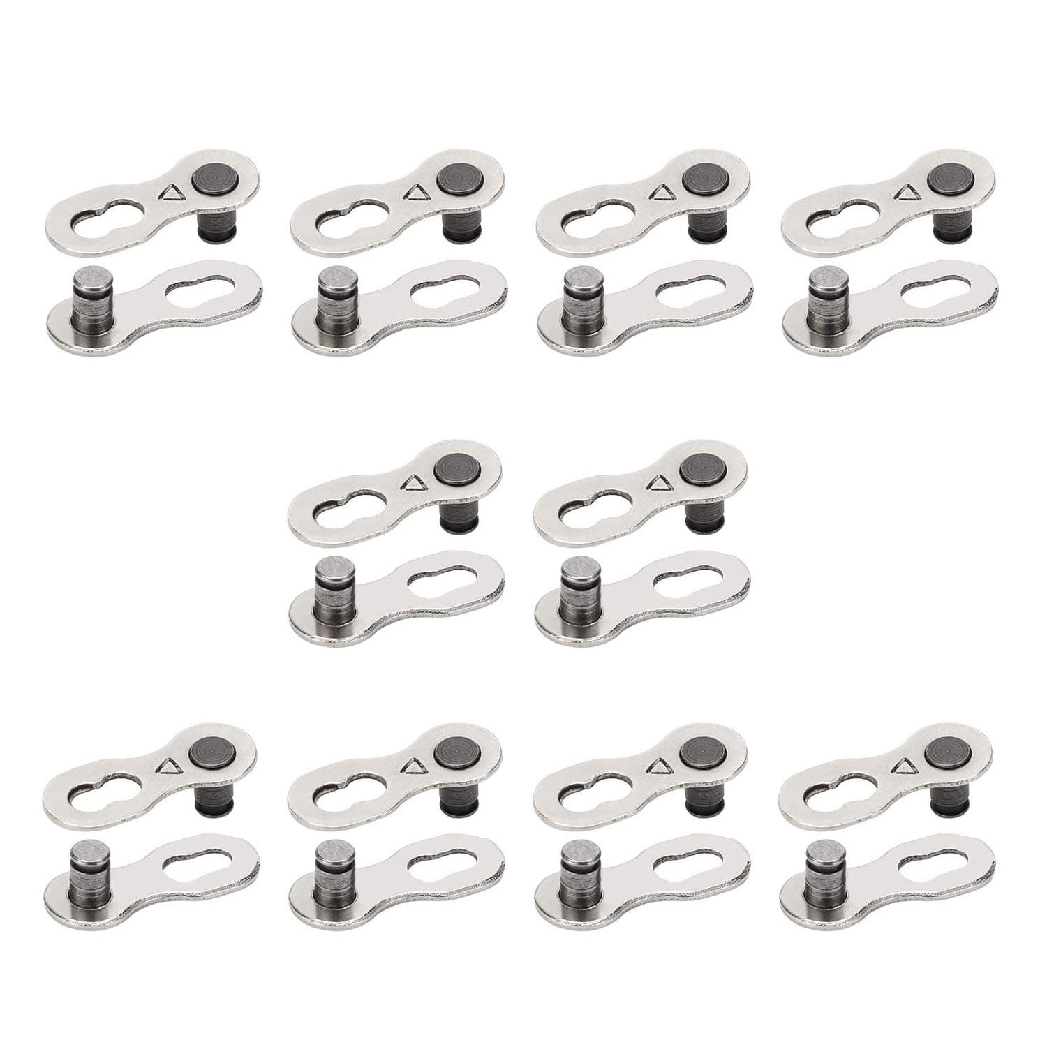 10 Pairs 20pcs Bicycle Missing Link for 6-7-8 Speed Chain, QKURT Professional Reusable Bicycle Chain Link Connector, Steel Bike Chain Link