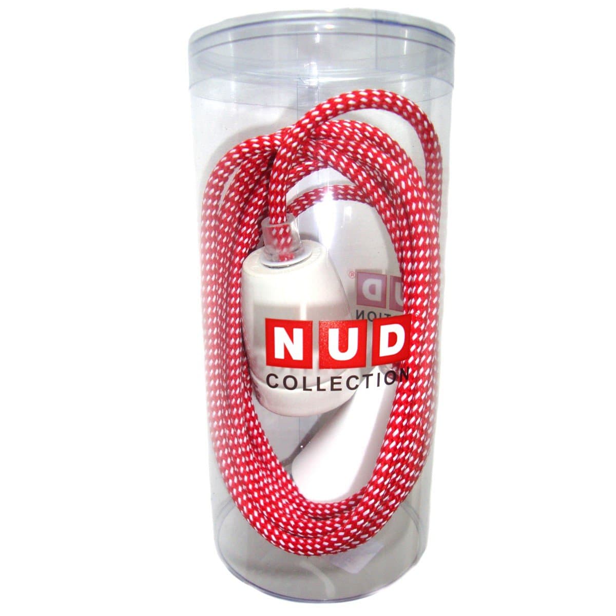 NUD collection Classic Pendant Light with Textile Cable Red/White