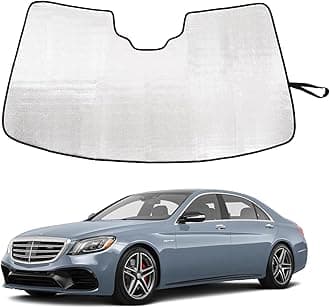 Windshield Sunshade for Mercedes Benz S-Class W222 2014-2020 Front Window Sun Shade Foldable Reflective Sun Visor Custom Sunscreen UV Blocker Privacy Protector HeatShield Keeps Your Vehicle Cool
