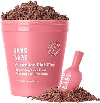 - Sand & Sky Body Scrub Exfoliating Scrub Body Exfoliator - Australian Pink Clay Shimmer Body Polish with Macadamia Oil, Cellulite & Keratosis Pilaris, Biodegradable Glitter, 6.8 oz