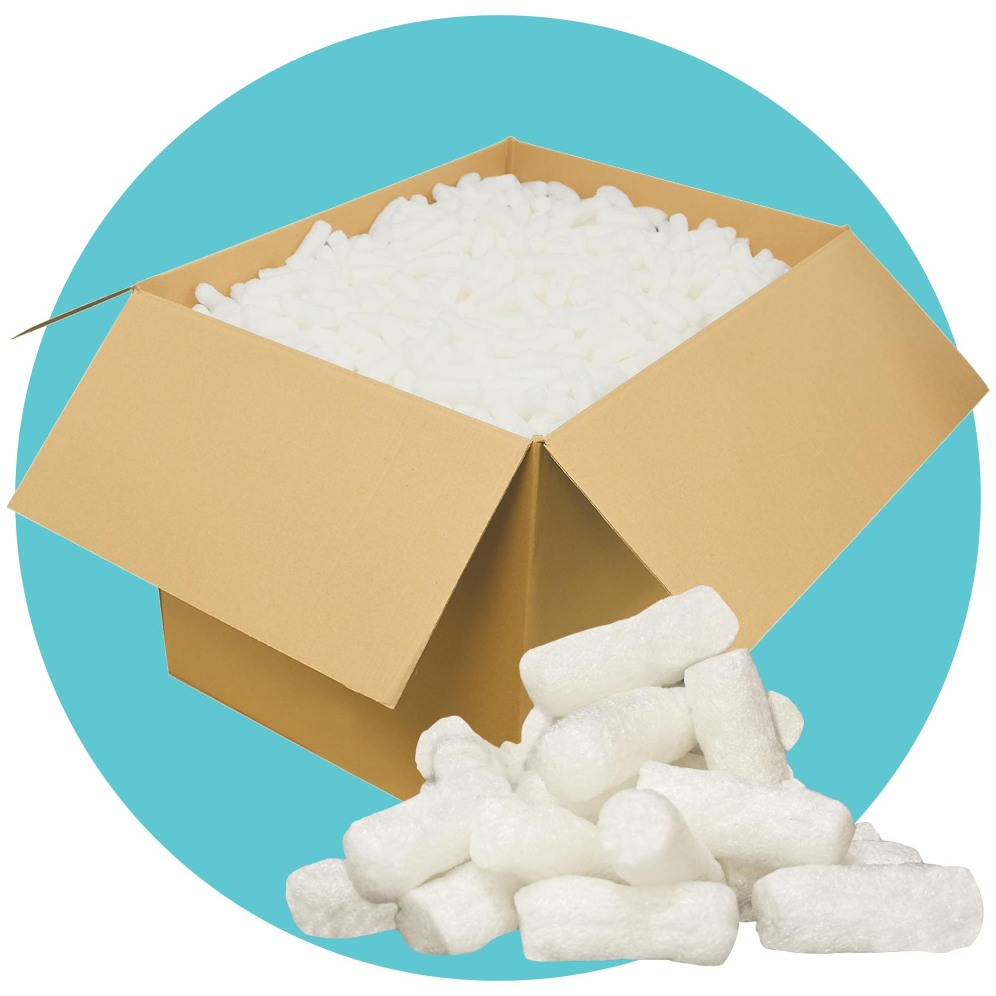 Triplast White ECO Packing Peanuts (5 Cubic Ft) - Corn Starch Based, Compostable, Biodegradable & Water-Soluble - Use as Loose Fill, Void Fill, Packing Chips & Packaging Filler for Shipping