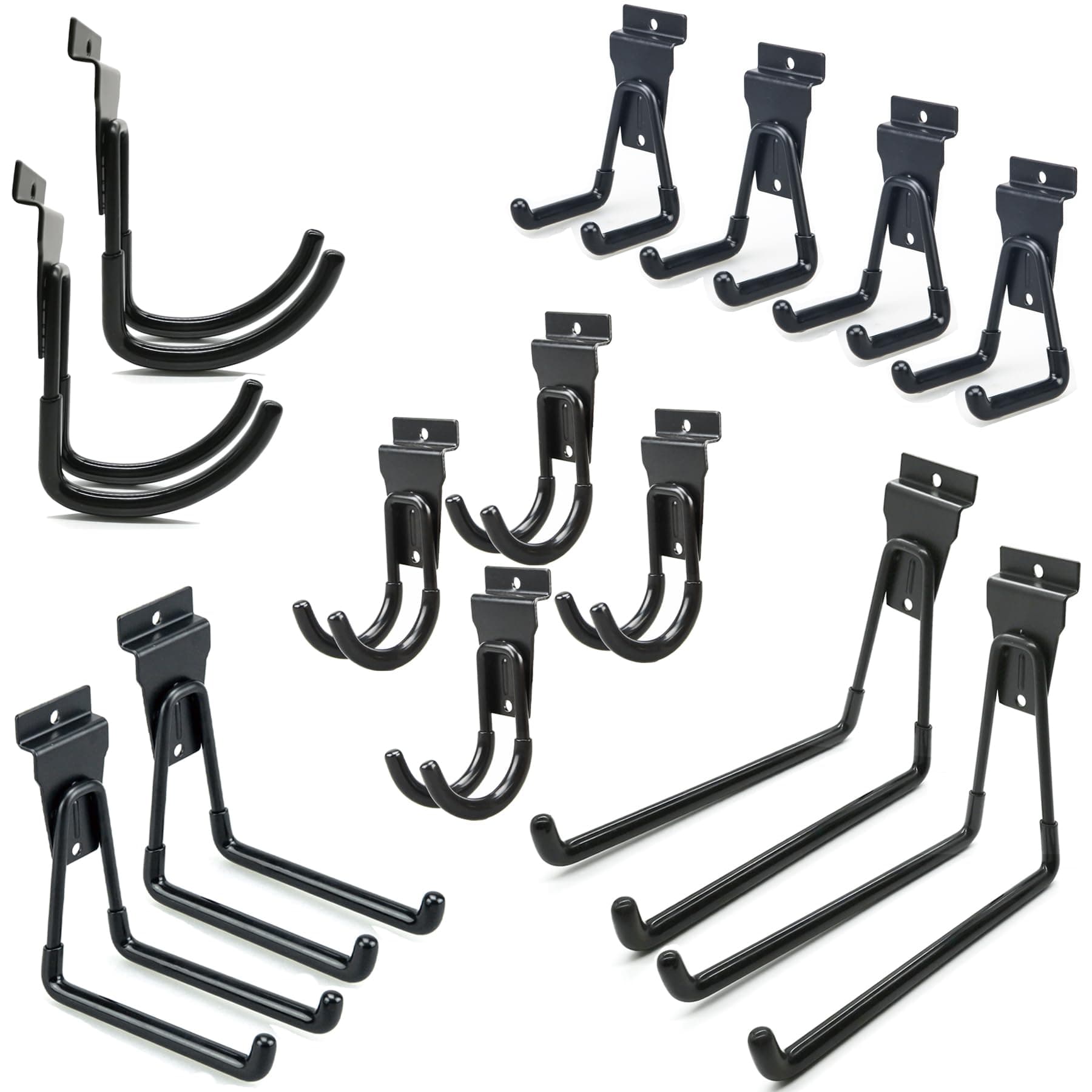 Slatwall Hooks, Garage Slatwall Accessories, Multi Size Slat Wall Accessory, 14 Pack Utility Hooks for Slatwall