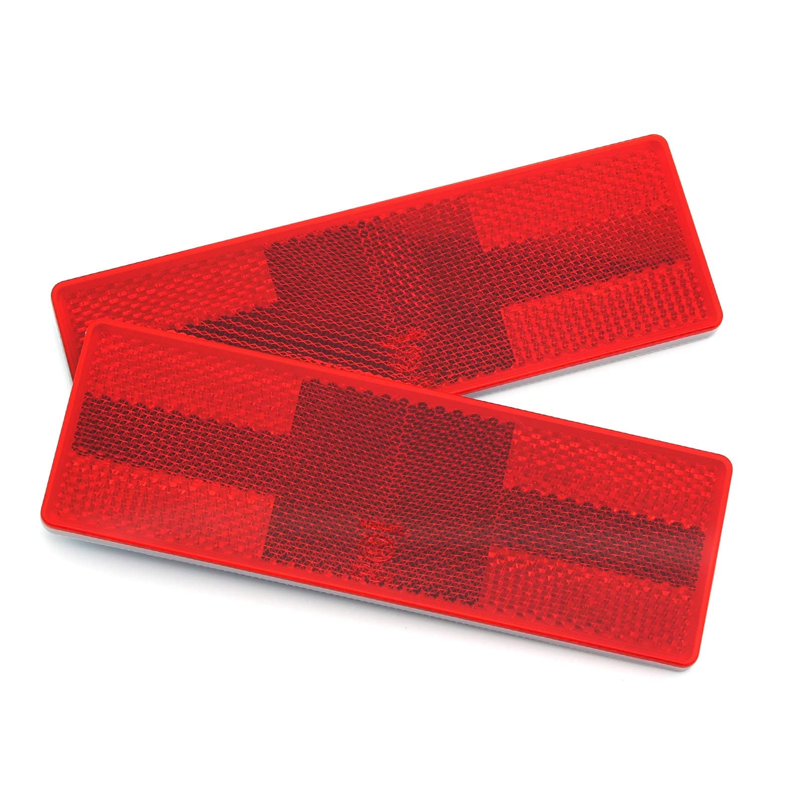 BSK 6" Rectangular Red Stick-on Reflectors - 2 - Pcs