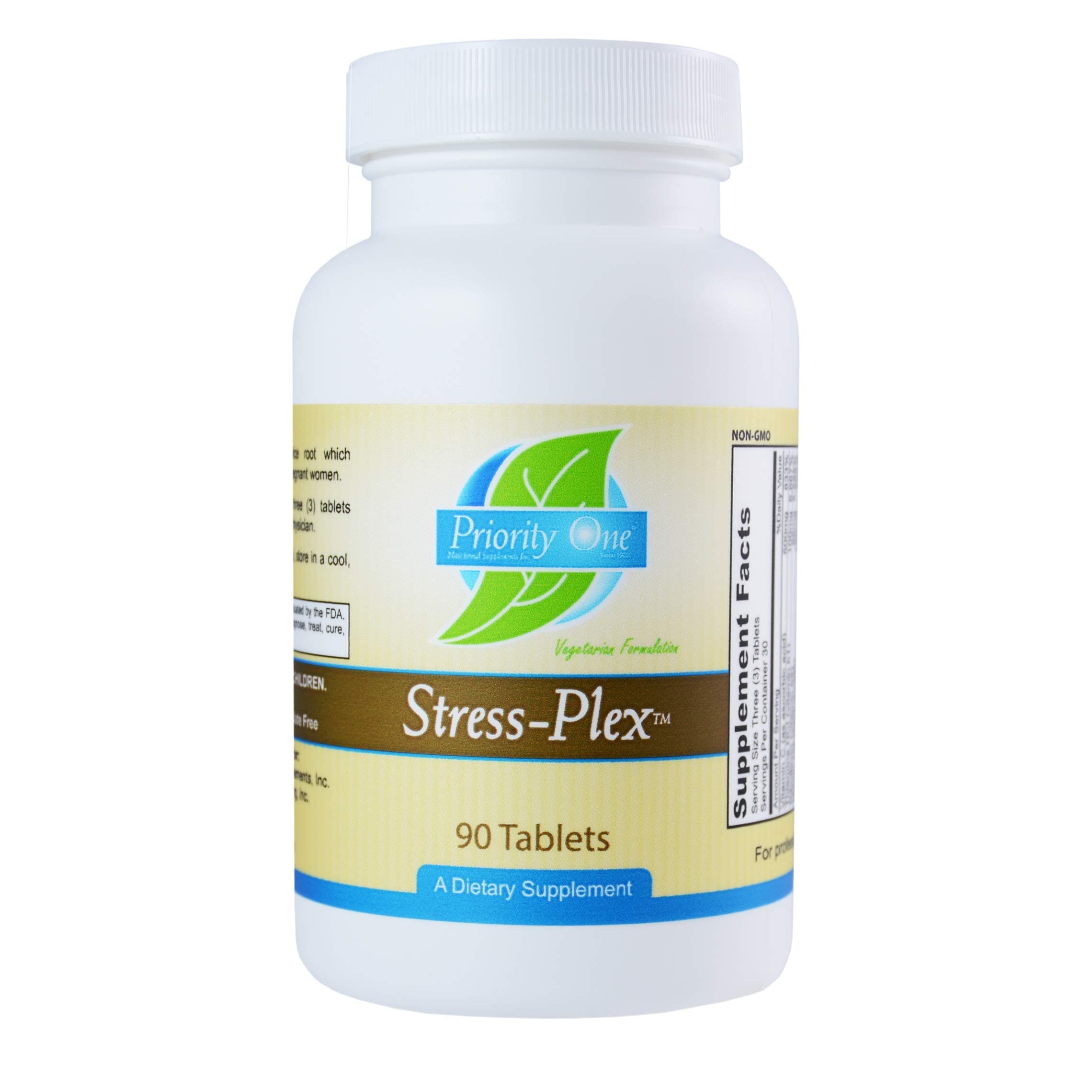 Priority One Vitamins Stress Plex 90 Tablets - Support a Healthy Nervous System, Calm Relaxed State of Wellbeing Due to high Potency b Vitamins.*