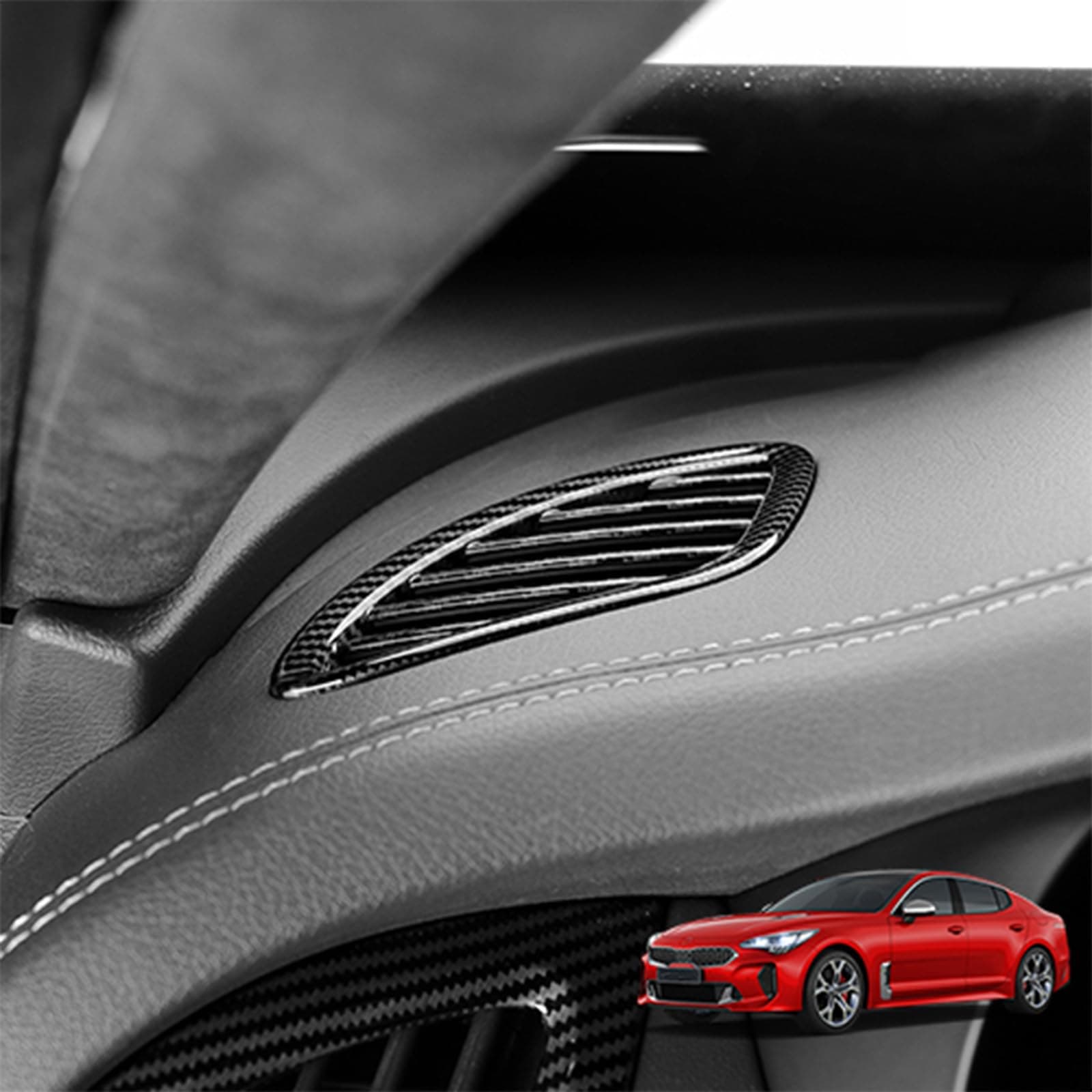 2PCS Dashboard Air Vent Covers, Carbon Fiber Pattern Compatible with Kia Stinger 2018-2023 Accessories