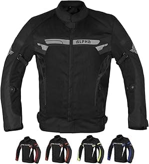 ALPHA CYCLE GEAR BREATHABLE BIKERS RIDING PROTECTION MOTORCYCLE JACKET MESH CE ARMORED (BLACK WIND, MEDIUM)