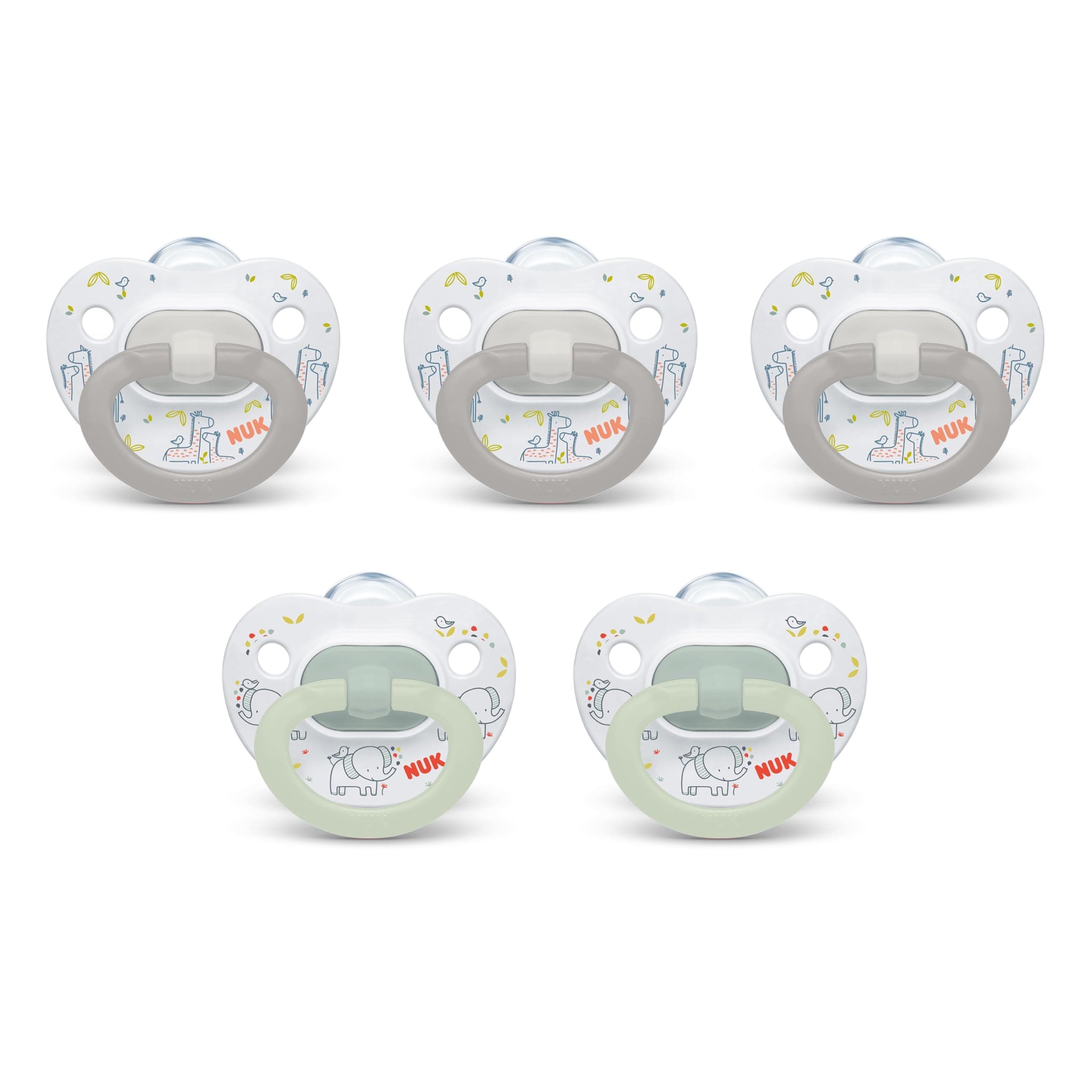 Orthodontic Pacifiers, 0-6 Months, 5-Pack