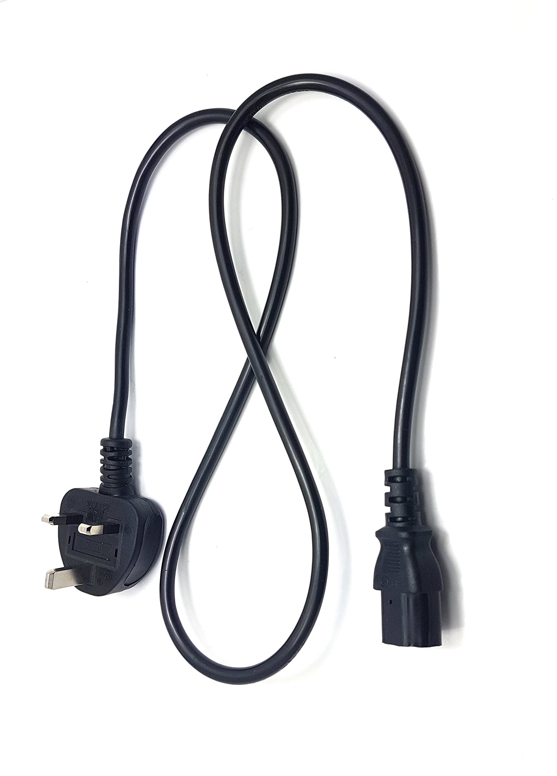 MainCore 1m Long 3pin UK Plug IEC C13 (Kettle, PC, Monitor...) Mains Power Cable Lead Cord (Available in 0.50m, 1m, 1.8m, 2m, 3m, 5m, 6m) (1m)