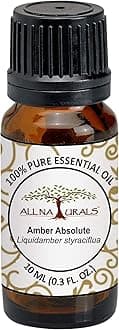 All Naturals 100% Pure Amber Absolute Essential Oil from Himalayan Gum Trees - Rare Exotic Sweet Musky Resinous Unisex Aroma for Perfumery, Diffusers, Massage & Aromatherapy - 10ML