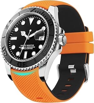 Fullmosa Watch Straps 22mm Silicone Smart Watch Strap No Gaps Compatible with Samsung Galaxy/Garmin for Men, Yellow/Black