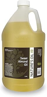 Sweet Almond Oil Gallon - 100% Pure Carrier for Massage, Diluting Essential Oils, Aromatherapy, Hair & Skin Care Benefits, Moisturizer & Softener - by Nature's Oil.