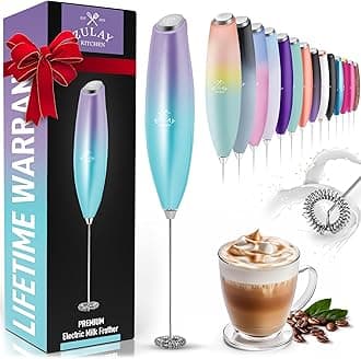 Zulay Powerful Milk Frother for Coffee with Upgraded Titanium Motor - Handheld Electric Whisk, Milk Foamer, Mini Mixer & Coffee Blender for Frappe, Latte, Matcha, No Stand - Pink