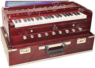 JAPS BIZ® Best Folding Harmonium, 9 Stopper, 7 Bellow, 42 Key, Two Reed(Bass-Male),3 1/2 Octave,Coupler, Harmonium with Free Padded Bag