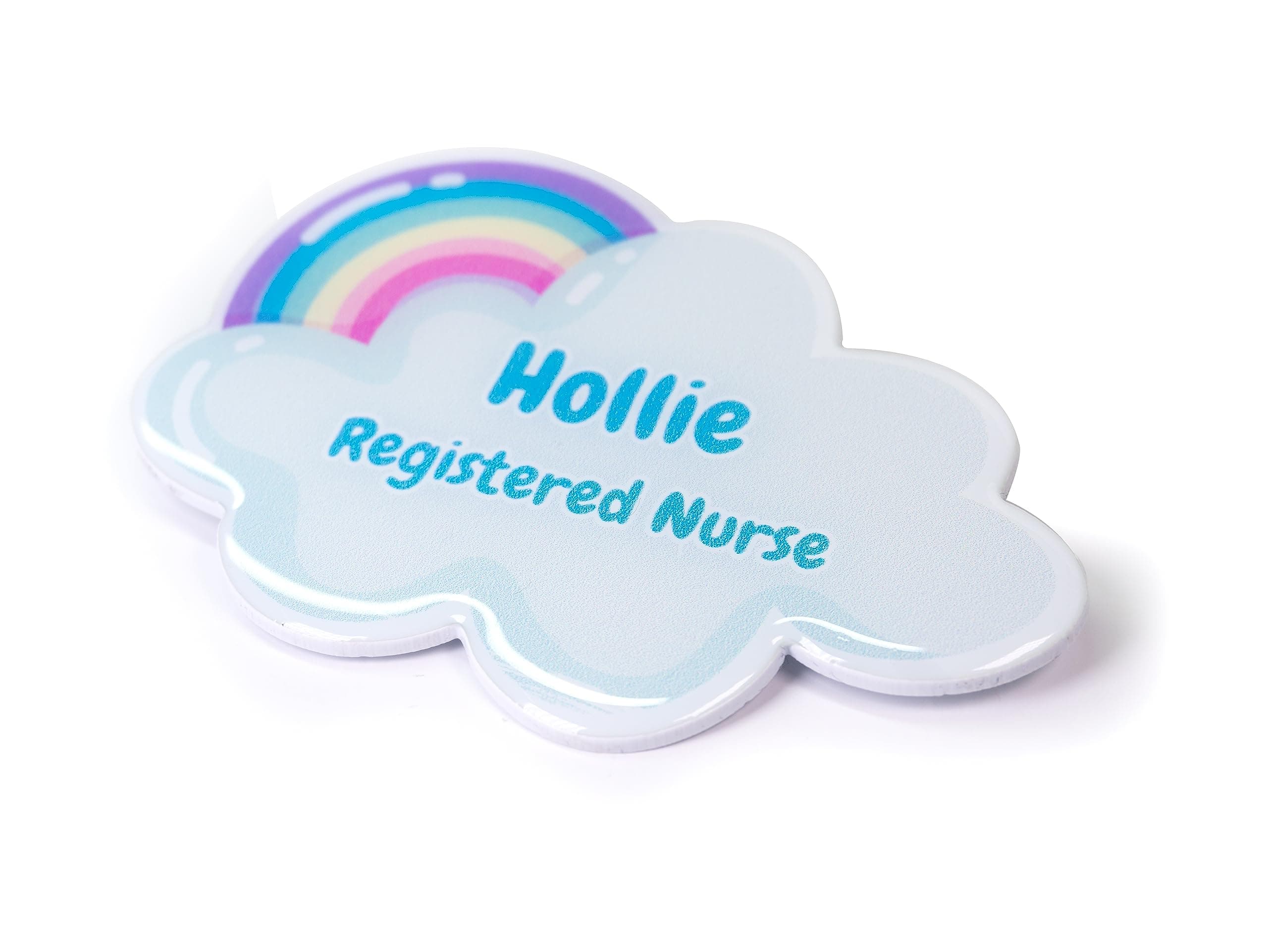 – Badgemaster Hello My Name is Cloud Shaped Badge Premium Domed GP Practitioner Doctor Healthcare Nurse Medical Staff Clinical Student Assistant