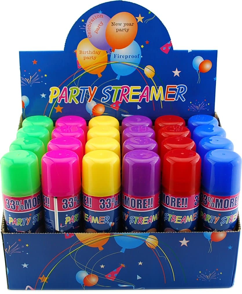 VIP Home Essentials 96 Pack of Party Streamer Spray String in a Can Children's Kid's Party Supplies, Perfect for Events