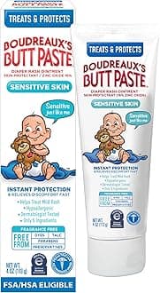 Boudreaux's Butt Paste Diaper Rash Ointment, for Sensitive Skin, Hypoallergenic, 4 Oz